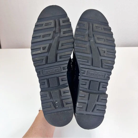 Franco Sarto Cason Loafer Size 9.5M Faux Patent Leather Bridle Bit Lug Sole - Picture 6 of 9